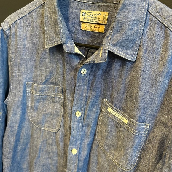 Scotch & Soda | Blue Chambray Button Down Shirt | Men’s | Medium - Picture 7 of 12